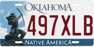 OK license plate 497XLB