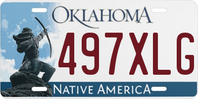OK license plate 497XLG