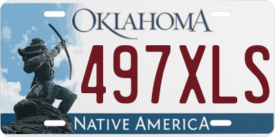 OK license plate 497XLS