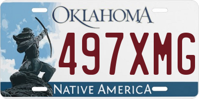 OK license plate 497XMG