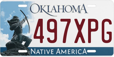 OK license plate 497XPG