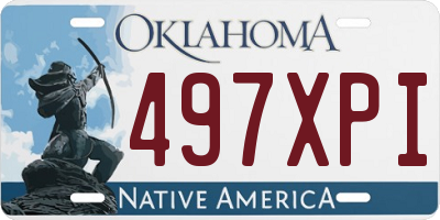 OK license plate 497XPI