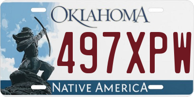 OK license plate 497XPW