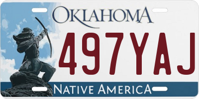 OK license plate 497YAJ