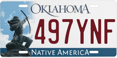 OK license plate 497YNF