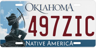 OK license plate 497ZIC