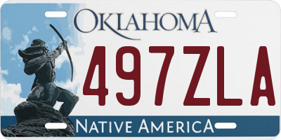 OK license plate 497ZLA