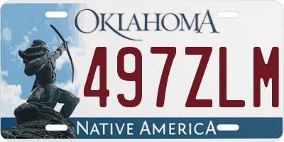 OK license plate 497ZLM