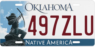 OK license plate 497ZLU