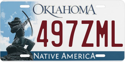 OK license plate 497ZML