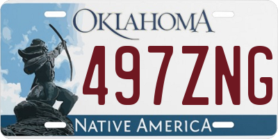 OK license plate 497ZNG