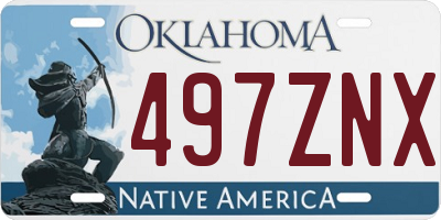 OK license plate 497ZNX