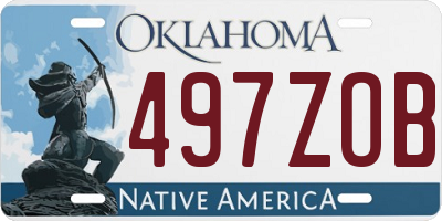 OK license plate 497ZOB