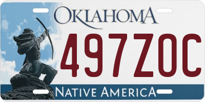 OK license plate 497ZOC