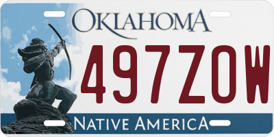 OK license plate 497ZOW