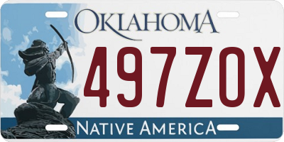 OK license plate 497ZOX