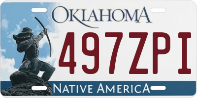 OK license plate 497ZPI