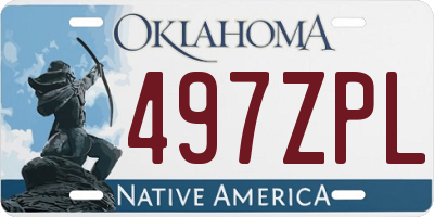 OK license plate 497ZPL