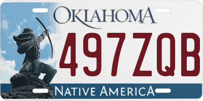 OK license plate 497ZQB