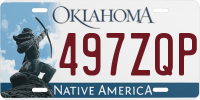 OK license plate 497ZQP