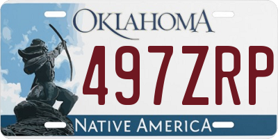 OK license plate 497ZRP