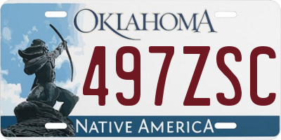 OK license plate 497ZSC
