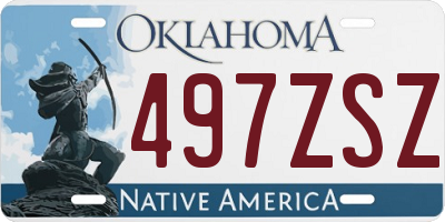 OK license plate 497ZSZ