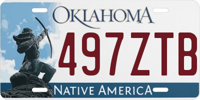 OK license plate 497ZTB