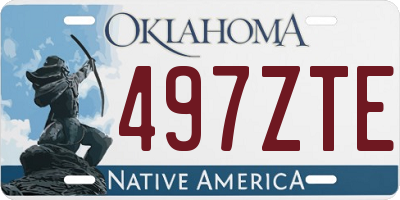 OK license plate 497ZTE