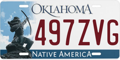 OK license plate 497ZVG
