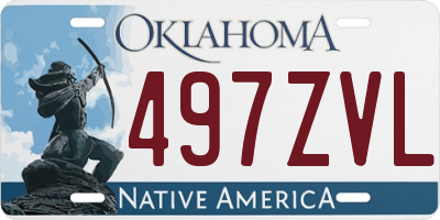 OK license plate 497ZVL