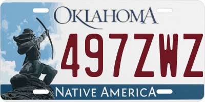 OK license plate 497ZWZ