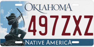 OK license plate 497ZXZ
