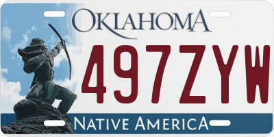 OK license plate 497ZYW