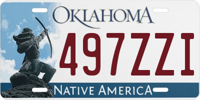OK license plate 497ZZI