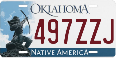 OK license plate 497ZZJ