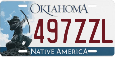 OK license plate 497ZZL