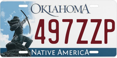 OK license plate 497ZZP