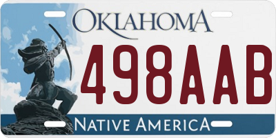 OK license plate 498AAB