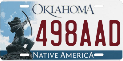 OK license plate 498AAD