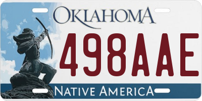 OK license plate 498AAE