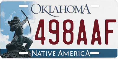 OK license plate 498AAF