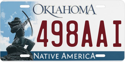 OK license plate 498AAI