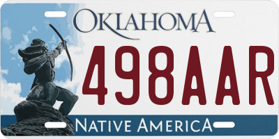 OK license plate 498AAR