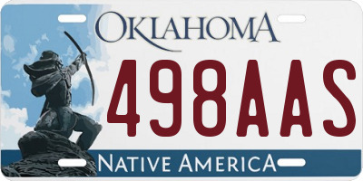 OK license plate 498AAS