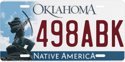 OK license plate 498ABK