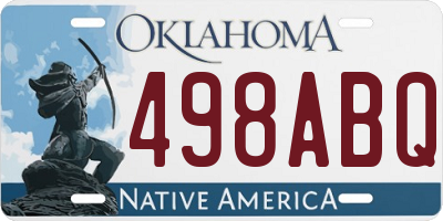 OK license plate 498ABQ