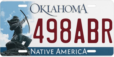OK license plate 498ABR