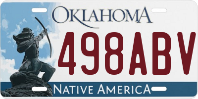 OK license plate 498ABV