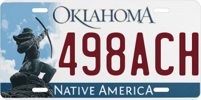 OK license plate 498ACH